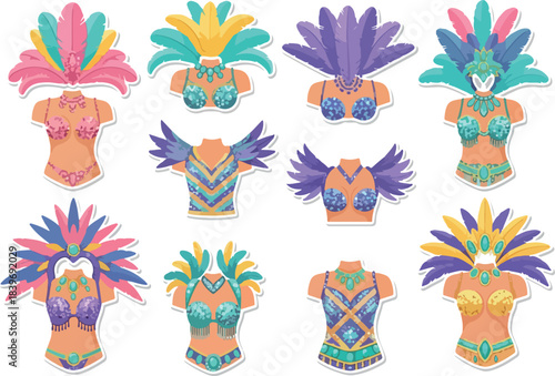 Colorful Carnival Outfits for Festive Celebrations and Artistic Designs