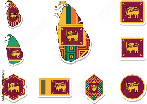 Sri Lanka Flags and Maps Unique Designs for National Representation