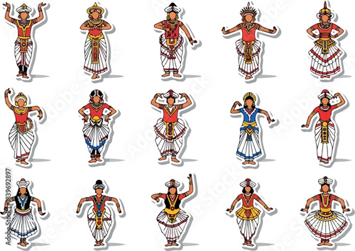 Exotic Dancers A Vibrant Collection of Traditional Dancers Depicted in Striking Detail