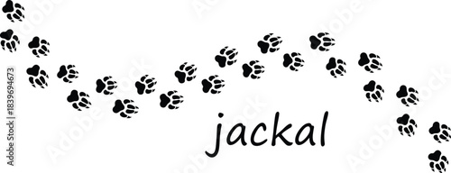 Jackal Paw Print Line Icon – Trendy Wildlife Vector for Web and App UI,Jackal Paw Print Modern Line Art Icon