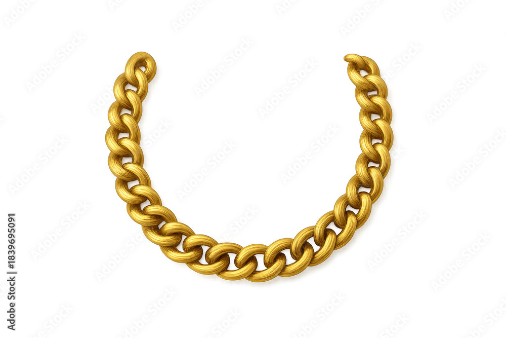 Obraz premium Gold chain necklace element on transparent background