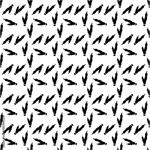 Ostrich Paw Print Background – Trendy Bird Track Line Vector,Ostrich Paw Print Pattern Background Vector Illustration