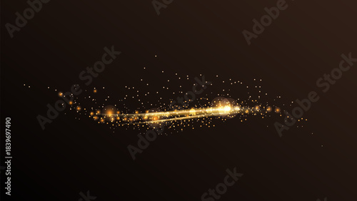 Gold Dust Magic Glitter Shine Flare Light. Perfect for advertising, web design, and marketing projects. Vector illustration.