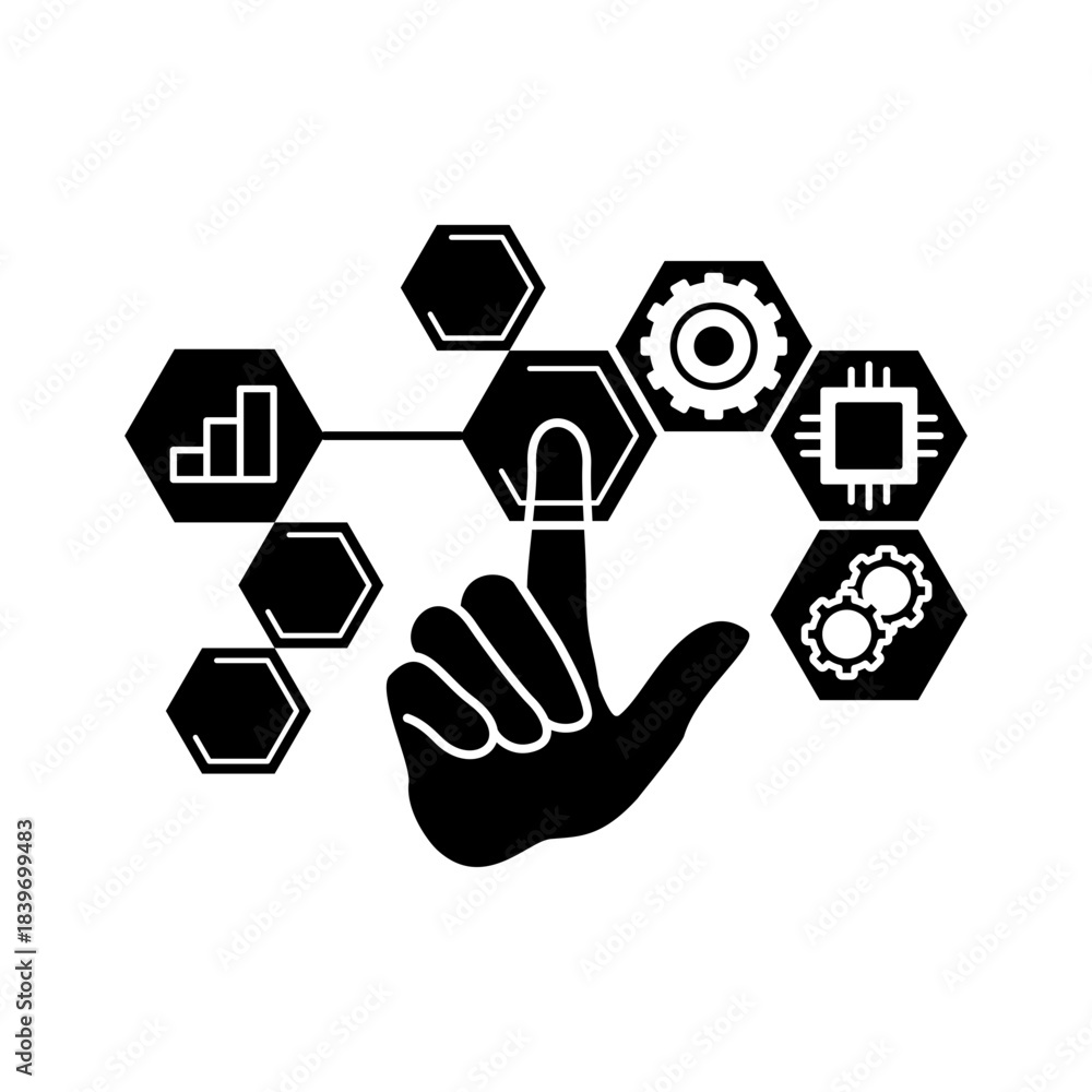 Fototapeta premium Automation Icon Glyph