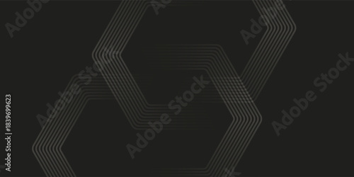 Dark grey background with subtle geometric pattern of nested hexagonal lines creating a modern abstract design.