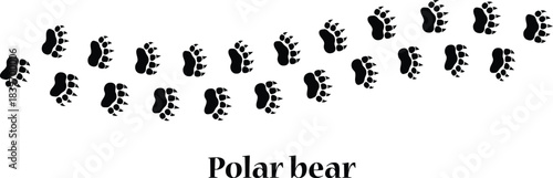 Polar Bear Paw Print Vector Illustration, Animal Footprint Vector Illustration, Wild Animal Footprint Track Symbol.