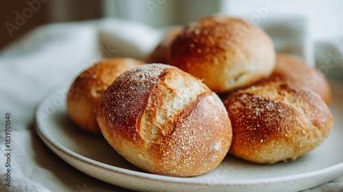 soft sourdough discard rolls in bright natural closeup with clean appetizing presentation