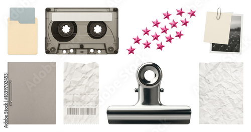 Retro office supplies collection