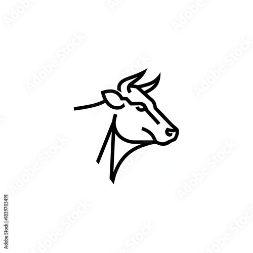Minimalist Cow Silhouette Logo