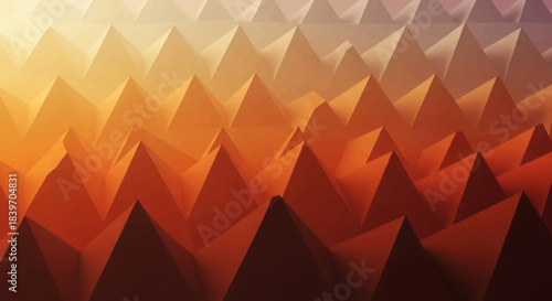 Abstract geometric background with folded paper mountains warm gradient lighting and a sense of depth perfect for design and presentation