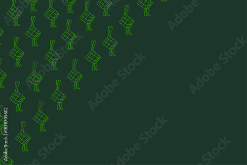 Vibrant Green Ketupat Geometric Seamless Pattern for Indonesian Celebration Packaging