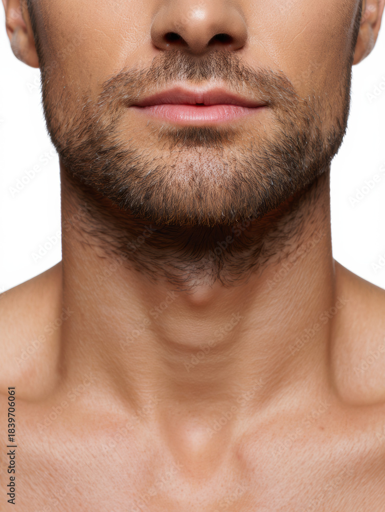 Obraz premium Short Stubble Beard Shape — Isolated on transparent PNG Background
