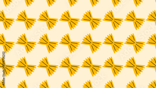 Whimsical pasta motif with varied shapes and rhythmic repeats, great for wrapping paper, café branding, tableware prints and creative layouts.