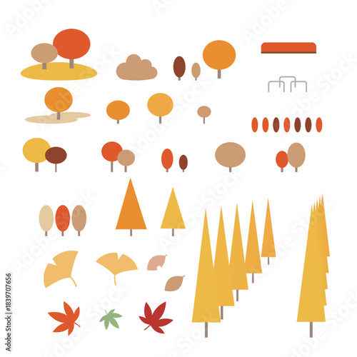 秋の公園のイラスト素材