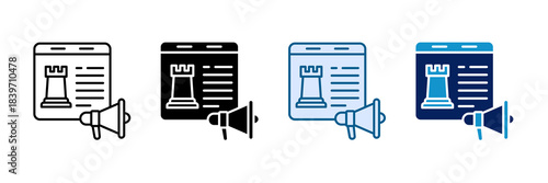 Ad Campaign Strategy Icon Set Multiple Style Collection