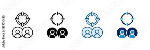 Target Audience Icon Set Multiple Style Collection