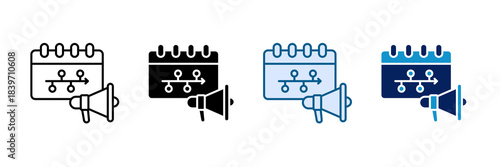 Campaign Timeline Icon Set Multiple Style Collection