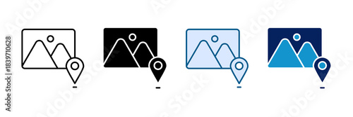 Ad Placement Icon Set Multiple Style Collection