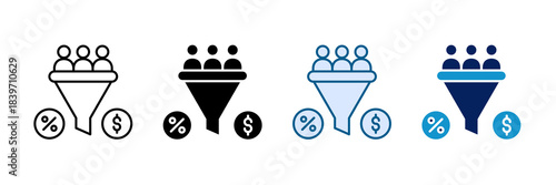 Conversion Rate Icon Set Multiple Style Collection