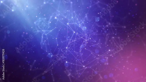 high technology plexus interconnection linkage background, animation for digital futuristic tech, network, 6G fastest internet and communication