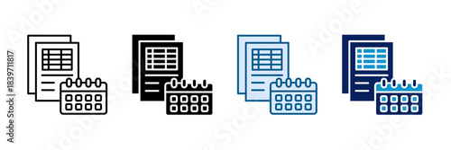 Weekly Spending Log Icon Set Multiple Style Collection