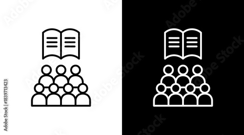 Classroom Lesson Outline White Icon Set Design