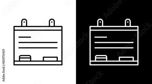 Whiteboard Outline White Icon Set Design