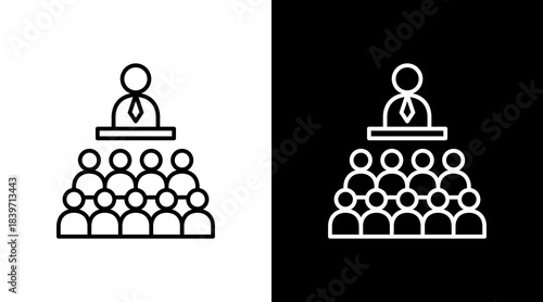 Group Teaching Outline White Icon Set Design