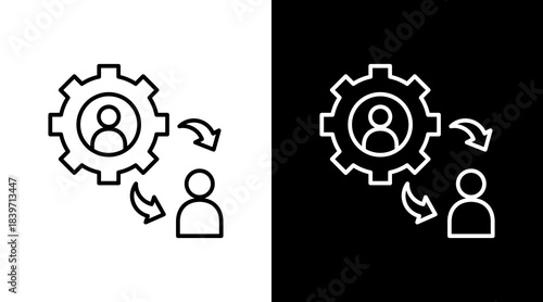 Mentorship Outline White Icon Set Design