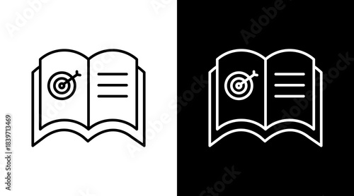 Learning Objectives Outline White Icon Set Design