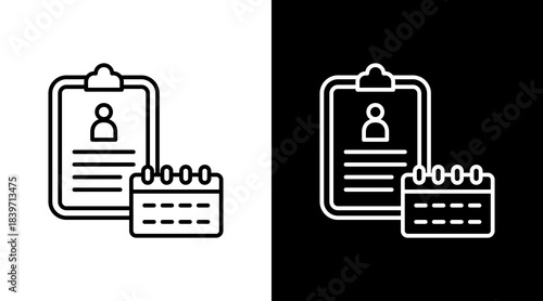 Curriculum Planning Outline White Icon Set Design