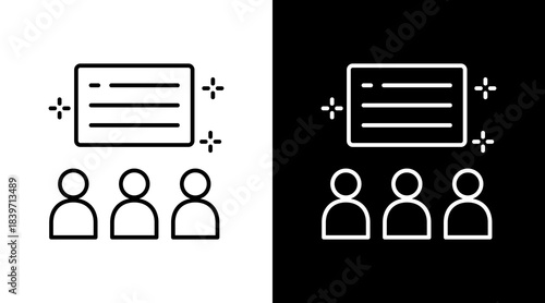 Class Activity Outline White Icon Set Design