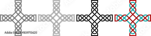 Celtic knotwork cross symbol set