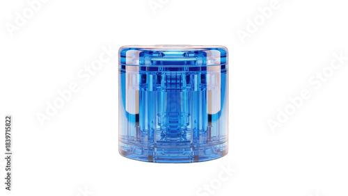 Blue Plastic Container Isolated on White Background