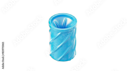 Blue Plastic Ice Cream Maker Isolated on White