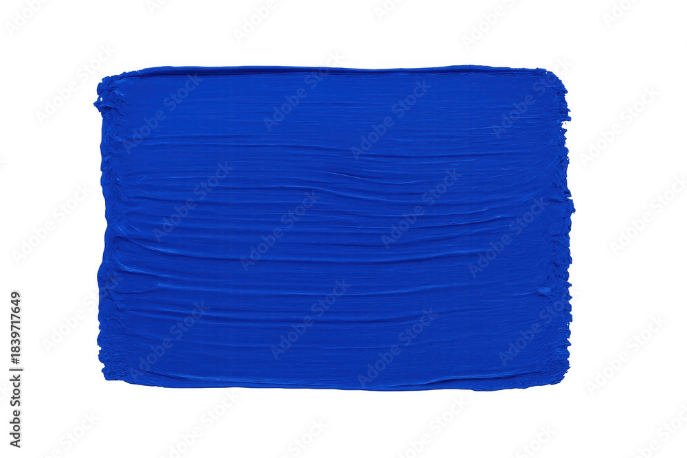 Fototapeta premium Blue acrylic paint stroke texture transparent background