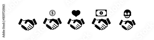  Cartoon Icon Handshake Simple Digital Design