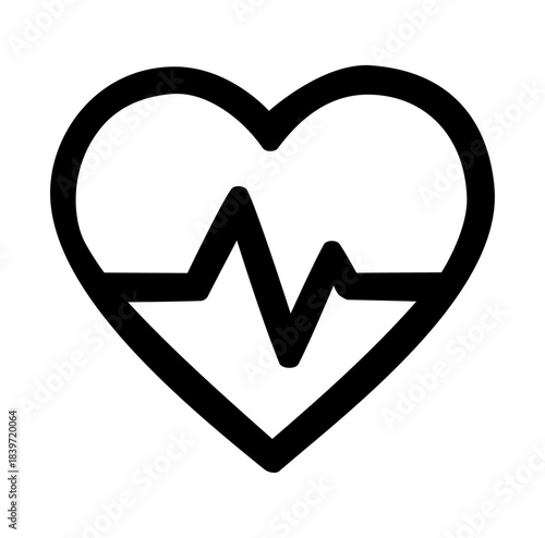  Cartoon Icon Healthcare Heart Rate Simple Design