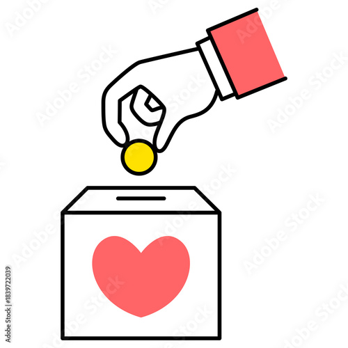 募金箱に募金する