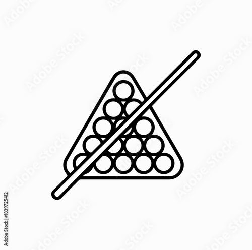 Billiard Balls in Triangle Rack with Cue Stick – Pixel Perfect Linear Icon