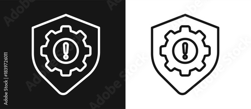Risk Management Outline style In White And Black Background