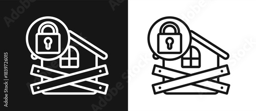 Foreclosure Outline style In White And Black Background