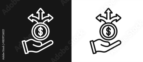 Investment Decision Outline style In White And Black Background