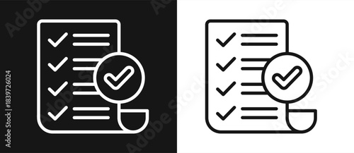 Compliance Outline style In White And Black Background