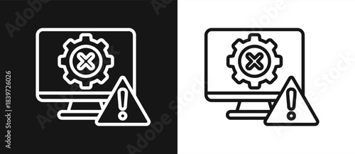 Error Outline style In White And Black Background