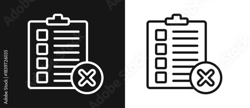 Cancellation Outline style In White And Black Background