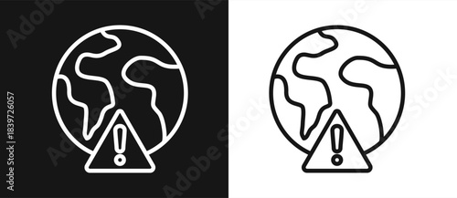 World Crisis Outline style In White And Black Background
