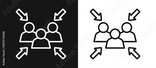 Assembly Point Outline style In White And Black Background