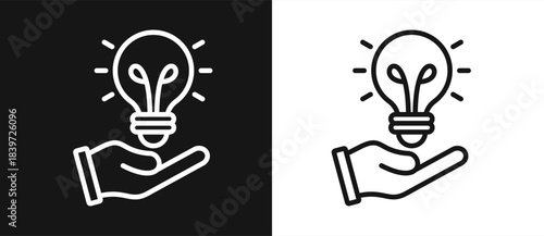 Solution Outline style In White And Black Background