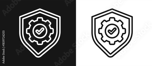 Security Outline style In White And Black Background